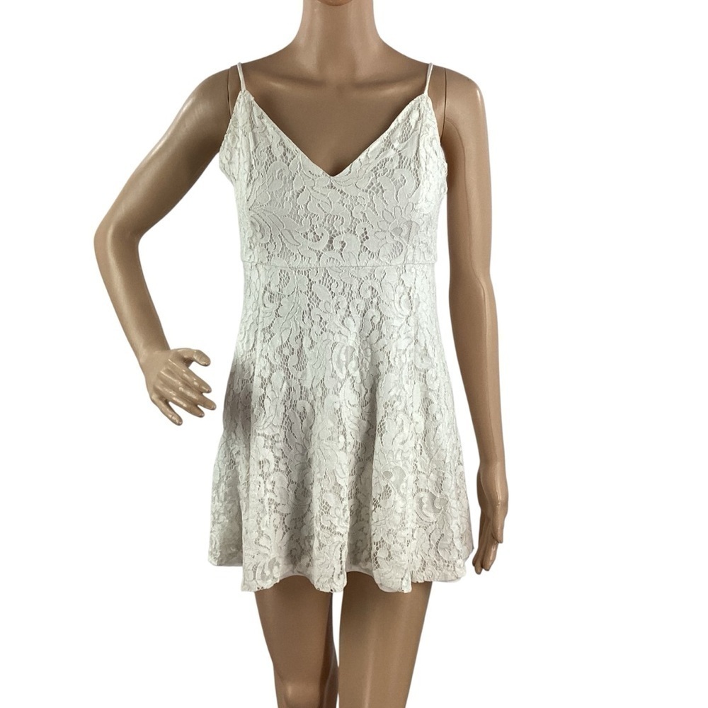 Lulus Easy Love White Lace Skater Dress XS